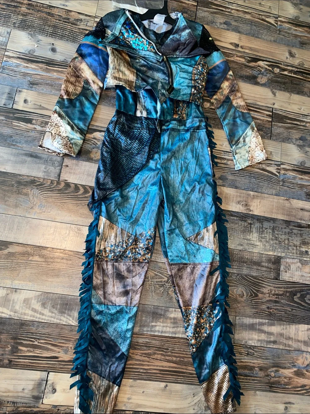 Disney Descendants 3 Teal and Black Mal Girls Costume size L 10-12